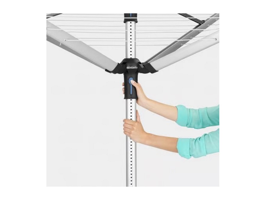 BRABANTIA Lift-o-matic advance, stendibiancheria ad ombrello con accessori, 50 m, metallic grey