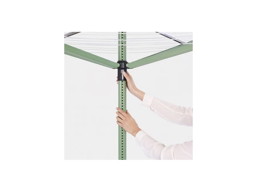 BRABANTIA Lift-o-matic, stendibiancheria a ombrello con picchetto e accessori, 50 m, leaf green