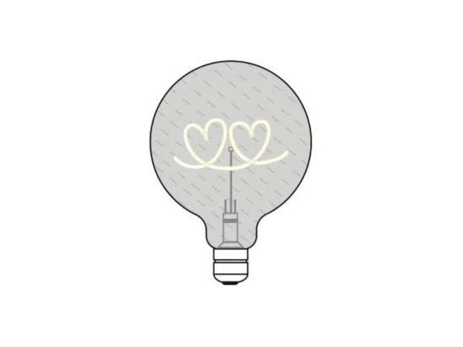 LIGHT NOTES Light notes bulb, Double Heart