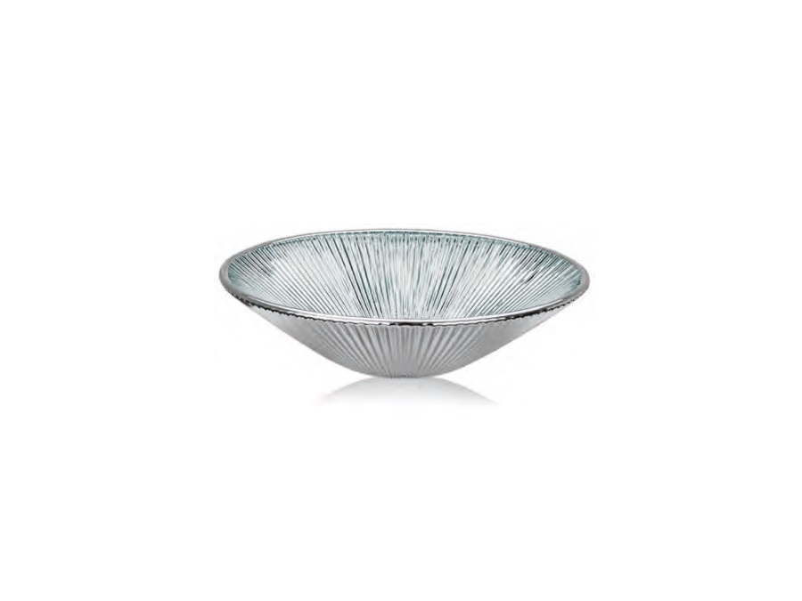 IVV Lirica, Coppa in vetro decoro argento argentato 25 cm