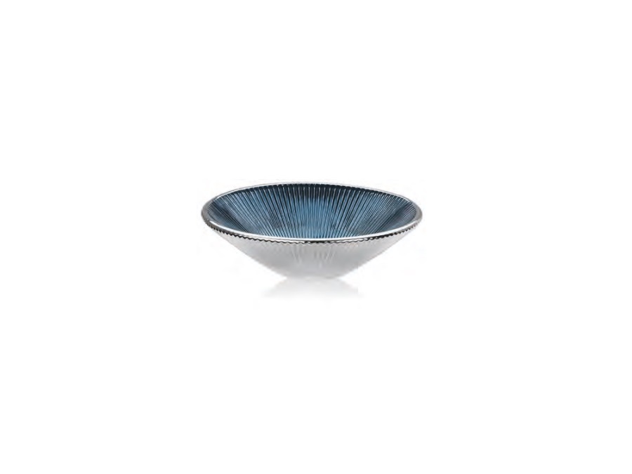 IVV Lirica, Coppetta in vetro decoro blu argentato 19 cm