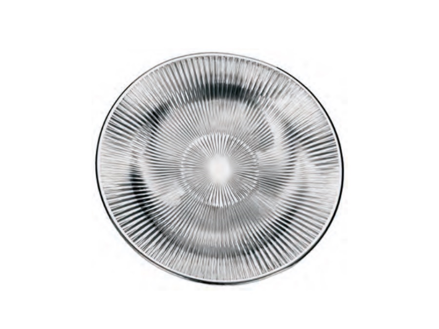 IVV Lirica, Piatto in vetro decoro argento argentato 22 cm