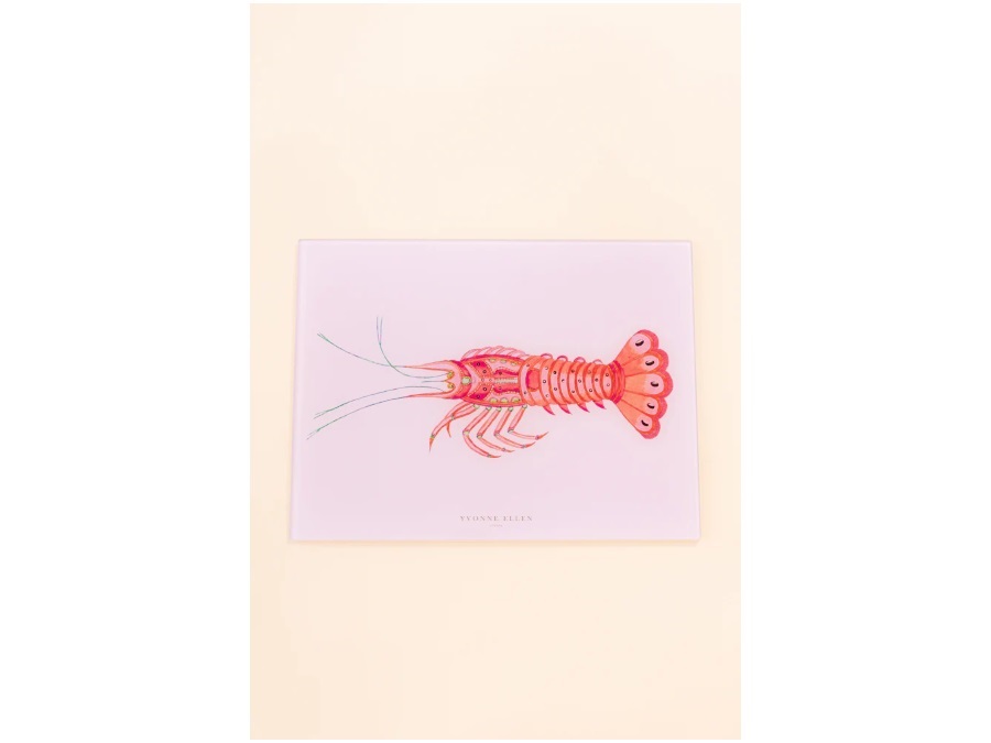 YVONNE ELLEN LONDON Lobster, salvapiano in vetro 30x40 cm
