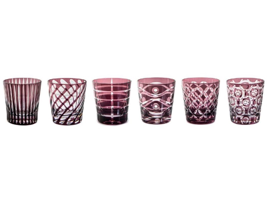 LIVELLARA S.R.L. Luxury, set 6 tumbler purple