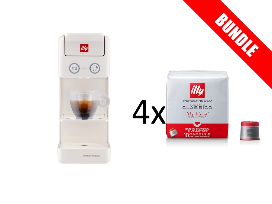 ILLYCAFFE' S.P.A Macchina caffè y3.3 Bianca+4 confezioni caffè iperespresso tostato classico