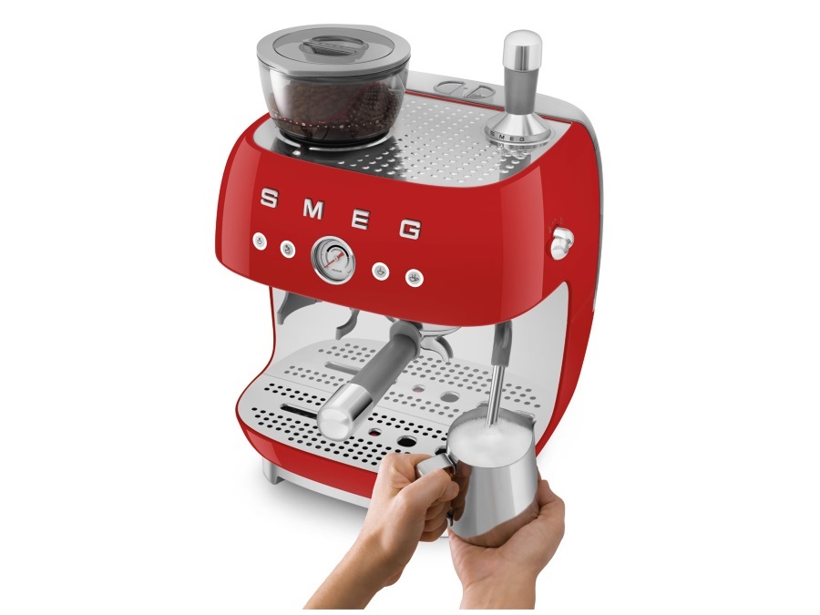 SMEG Macchina da Caffè Espresso Manuale 50's Style, rosso