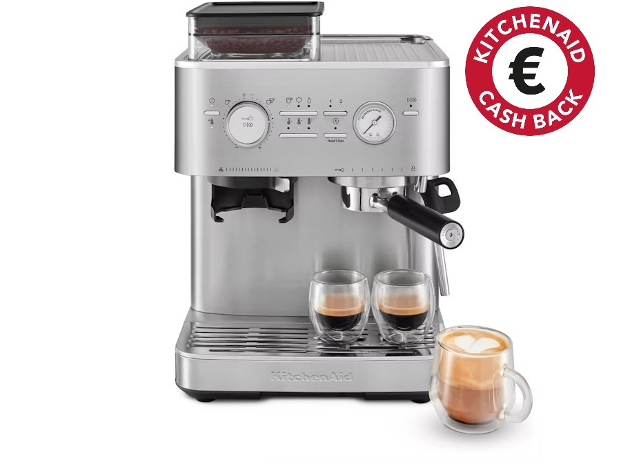 KITCHENAID Macchina per caffè espresso semi-automatica con macinacaffè - Acciaio inox