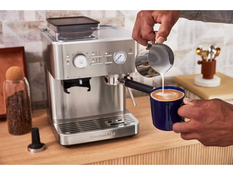 KITCHENAID Macchina per caffè espresso semi-automatica con macinacaffè - Acciaio inox