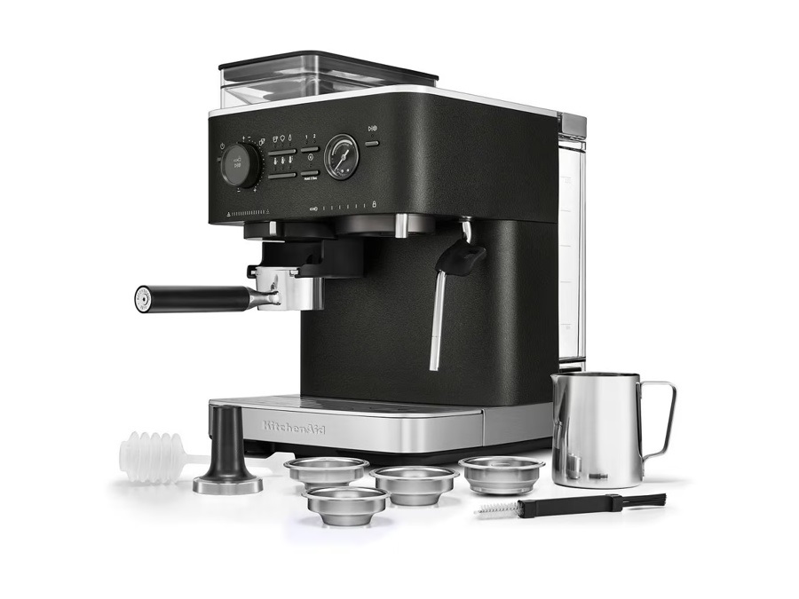 KITCHENAID Macchina per caffè espresso semi-automatica con macinacaffè - Ghisa Nero