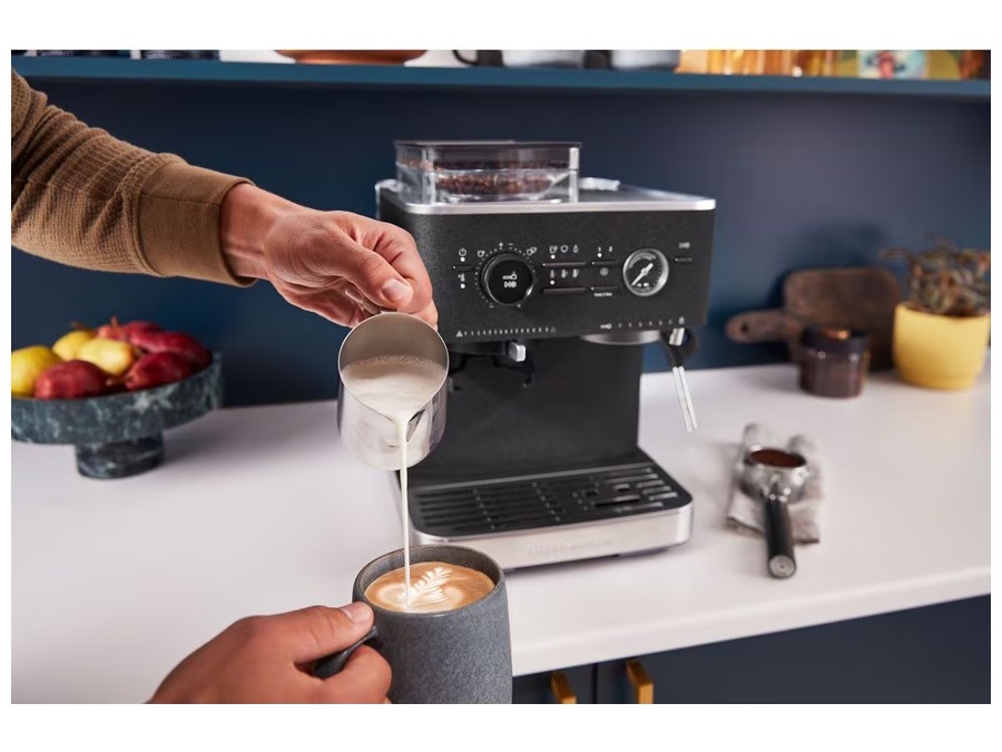 KITCHENAID Macchina per caffè espresso semi-automatica con macinacaffè - Ghisa Nero