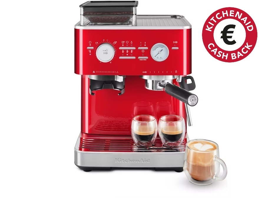 KITCHENAID Macchina per caffè espresso semi-automatica con macinacaffè - Rosso mela metallizzato