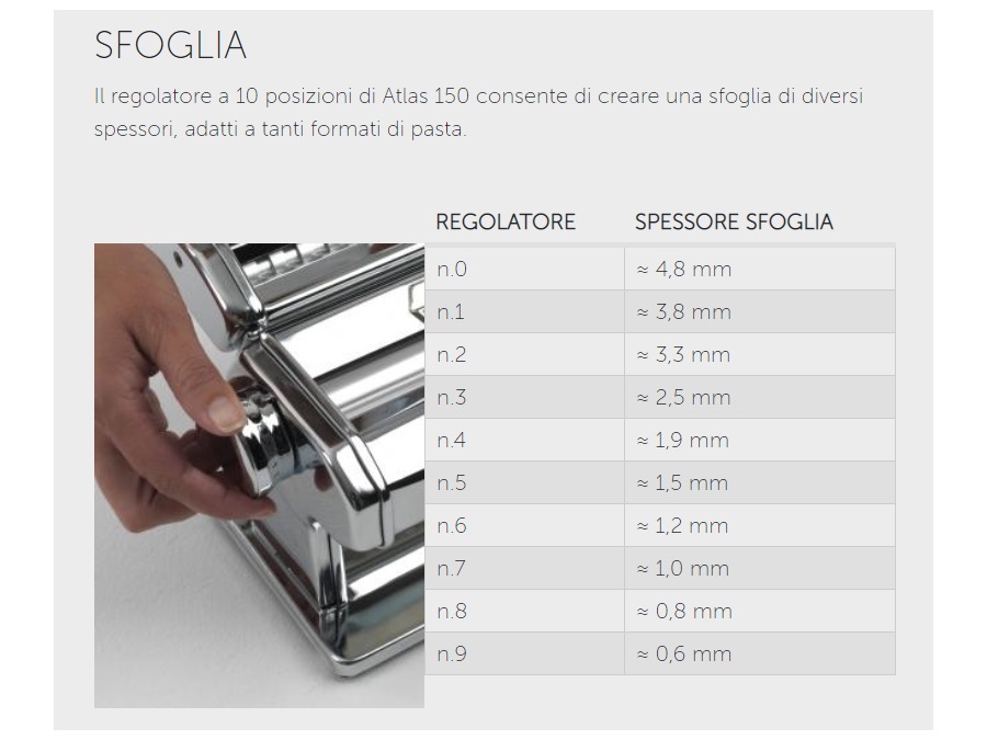 MARCATO Macchina per pasta manuale Marcato Atlas 150 Design, cromo