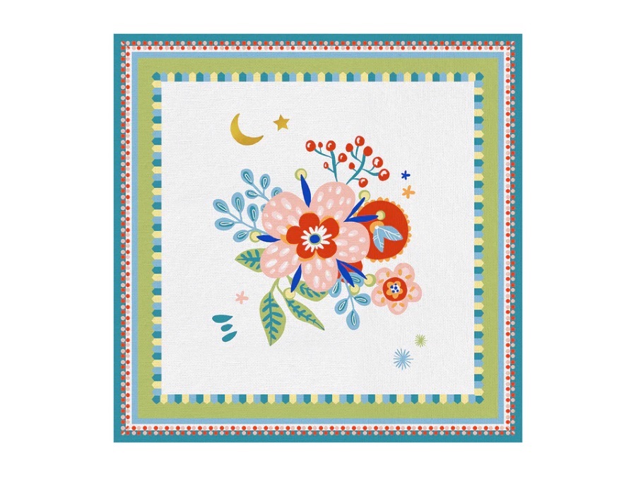 BACI MILANO Mamma mia, Tovaglietta Antimacchia Quadrata fiore 38x38 cm