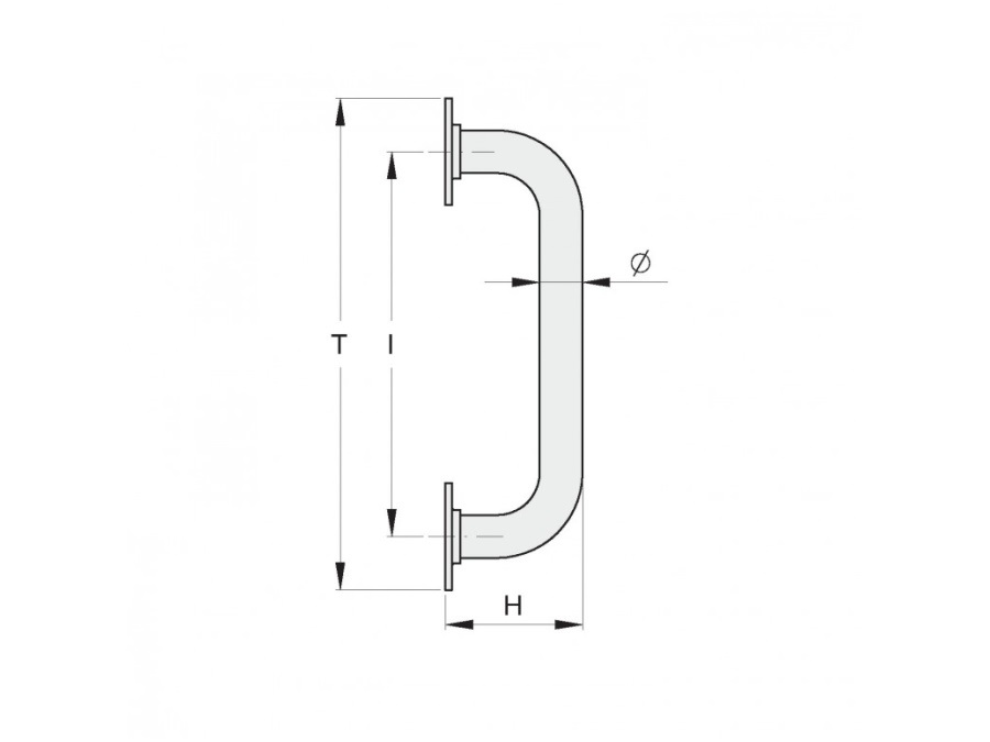 FAC S.R.L. Maniglia flangiata 2 curve a fissare, VB1205.020