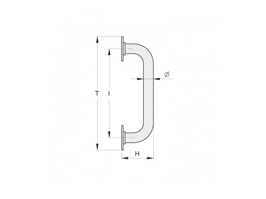 FAC S.R.L. MANIGLIA FLANGIATA 2 CURVE A FISSARE VB1205.028