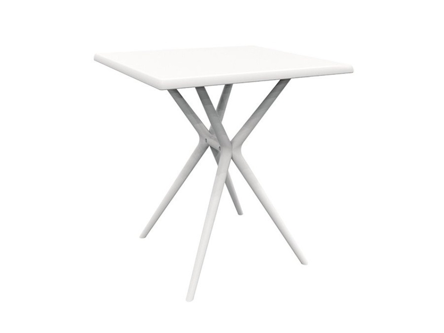 VERDELOOK Marbella, tavolo quadrato bianco