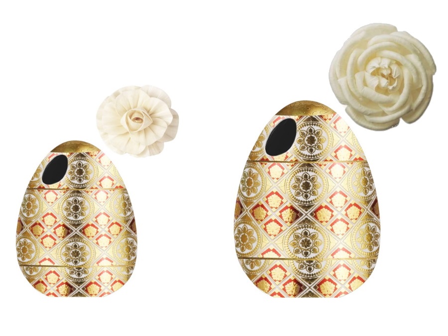 BACI MILANO maroc & roll eggy - Diffusore a forma di uovo, gold elvis - MISURA Grande