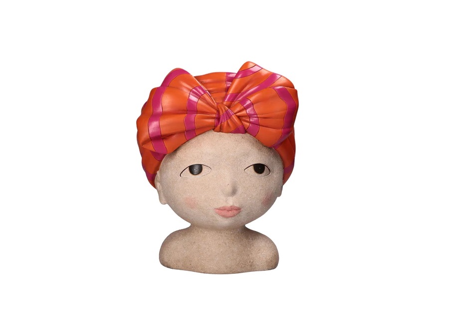 RITUALI DOMESTICI Medea, cachepot turbante arancio - occhi aperti