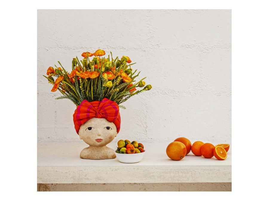 RITUALI DOMESTICI Medea, cachepot turbante arancio - occhi aperti