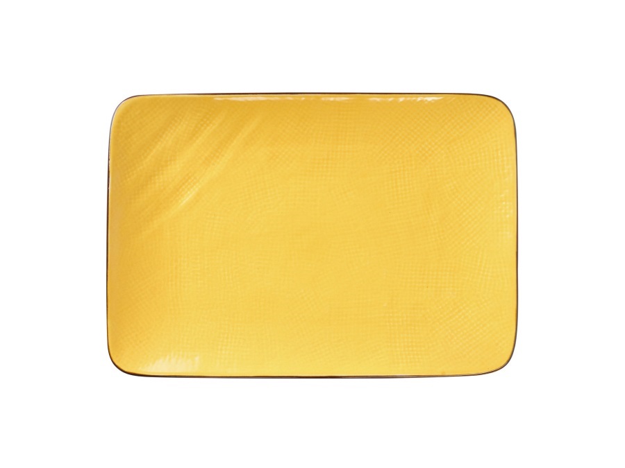 NOVITA' HOME Mediterraneo, piatto rettangolare giallo 27 cm
