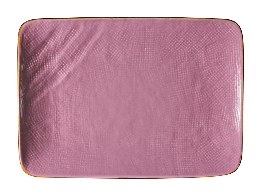 NOVITA' HOME Mediterraneo, piatto rettangolare Rosa 27 cm
