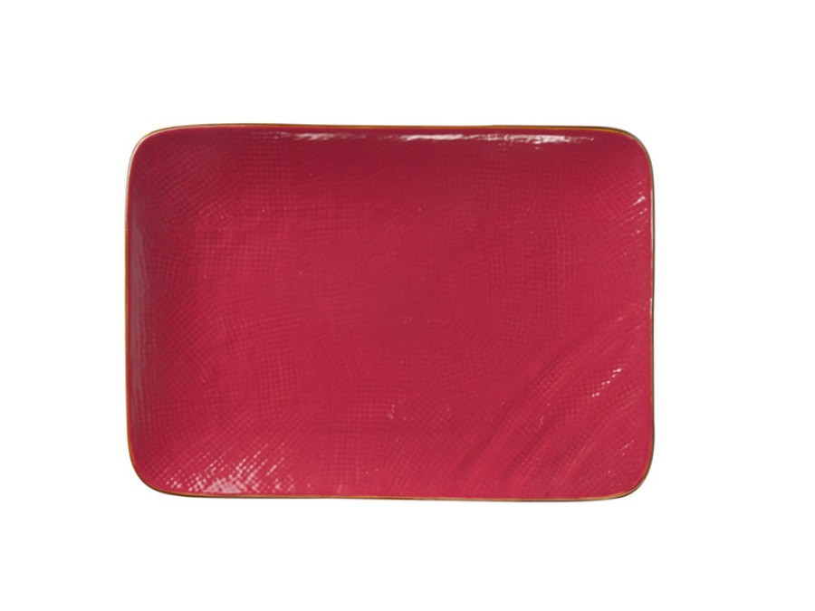 NOVITA' HOME Mediterraneo, piatto rettangolare rosso 27 cm