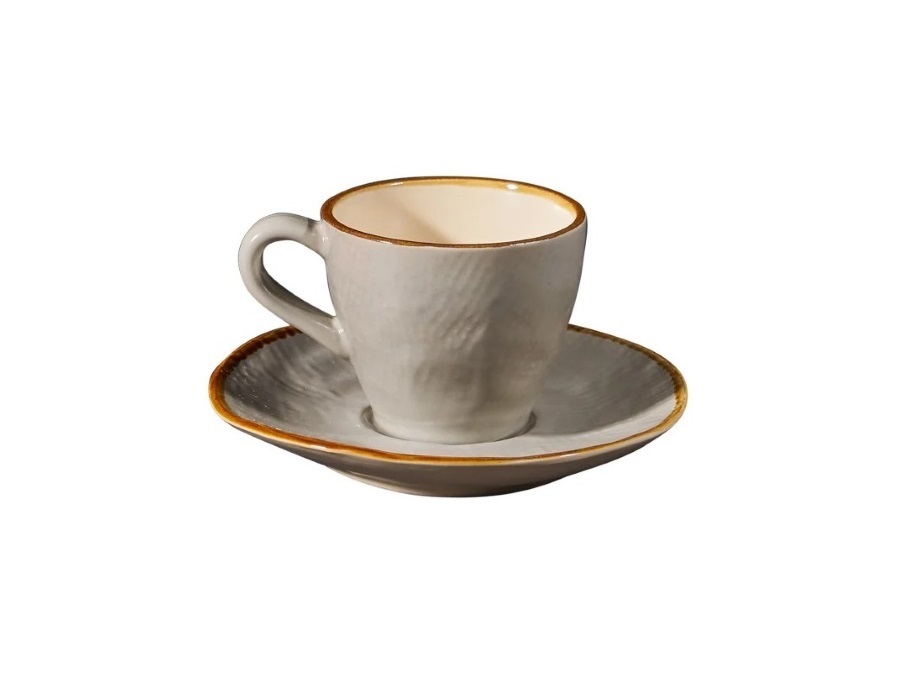 NOVITA' HOME Mediterraneo, tazza caffè con piattino fango