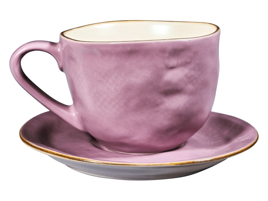 NOVITA' HOME Mediterraneo, Tazza Macchiato con Piattino Rosa