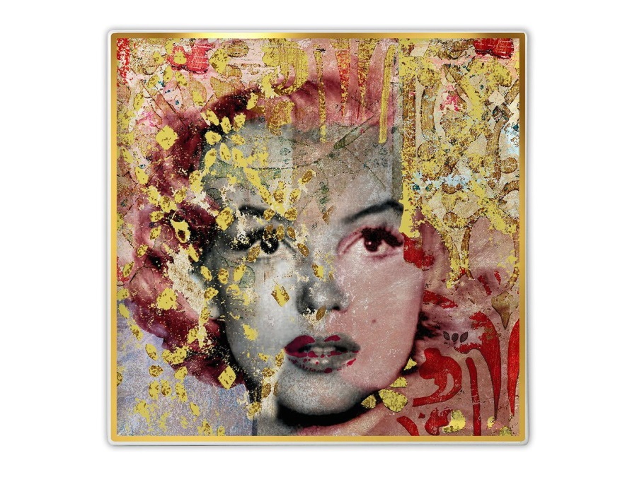 BACI MILANO Memories Marilyn - Vassoio gourmet quadrato in porcellana 11 x 11 cm
