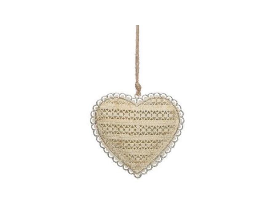 RITUALI DOMESTICI Merlettiamo, cuore deco m assortito 12xh11 cm