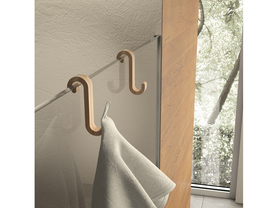 GEDY SPA Merlino, appendiabiti per termoarredo bambù