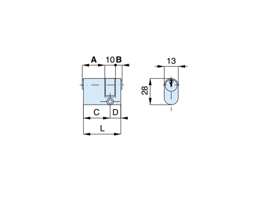 MG SERRATURE META' CILINDRO OVALE 23x10x5 mm