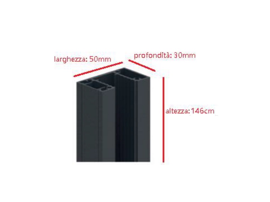 VERDELOOK Miami, palo singolo, h. 146 cm - antracite