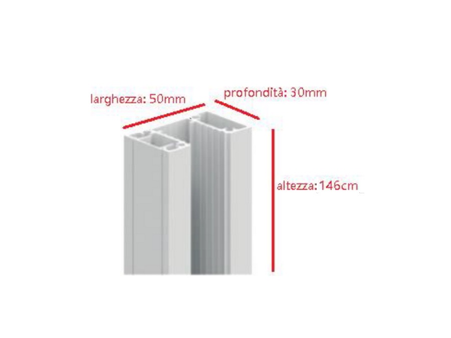 VERDELOOK Miami, palo singolo, h. 146 cm - bianco
