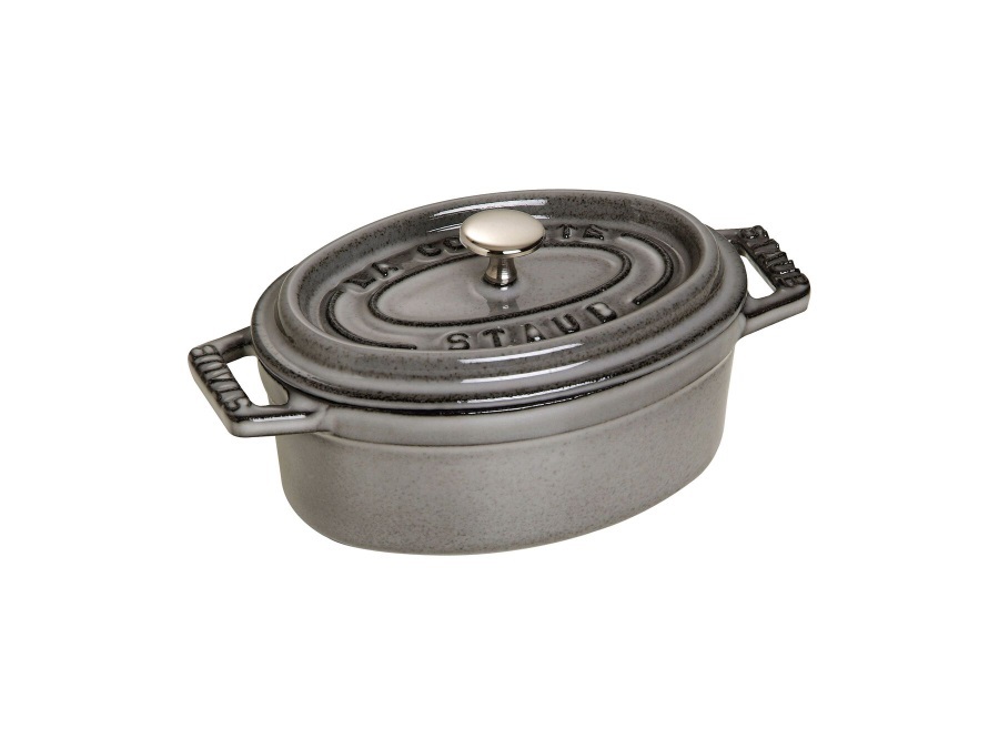 STAUB Mini cocotte ovale grigio grafite, 11 cm