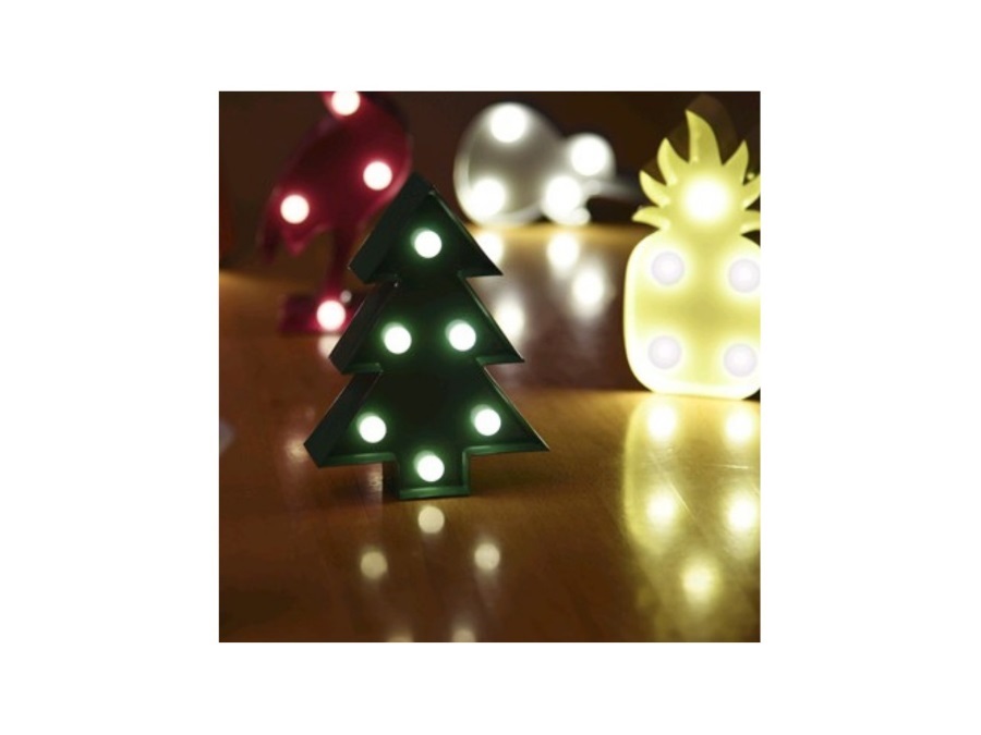 TRADING GROUP Mini metal tree Pino, Albero natale con led, Pusher