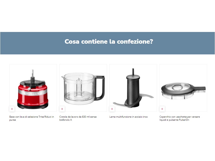 KITCHENAID MINI TRITATUTTO 830 ML - ROSSO IMPERIALE