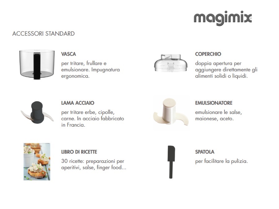 MAGIMIX Mini tritatutto Le Micro nero Magimix