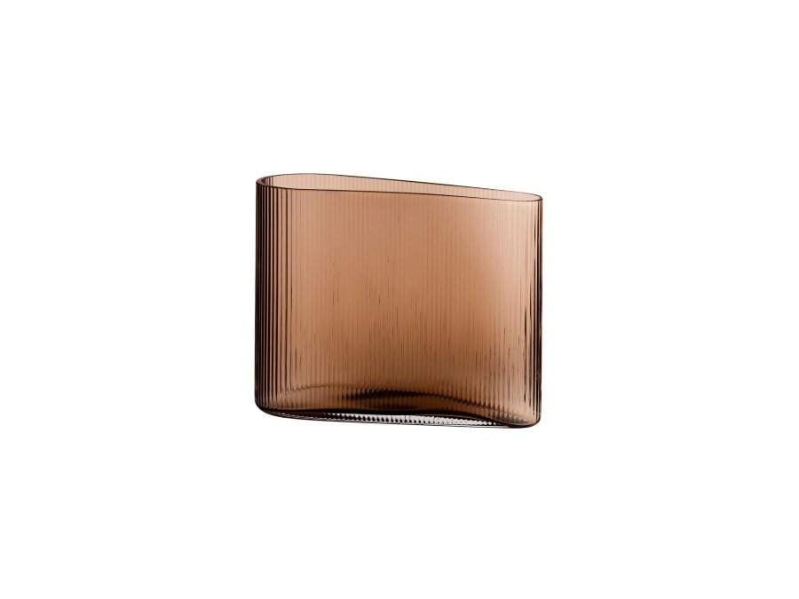 NUDE GLASS Mist, vaso basso in vetro caramello 21 cm