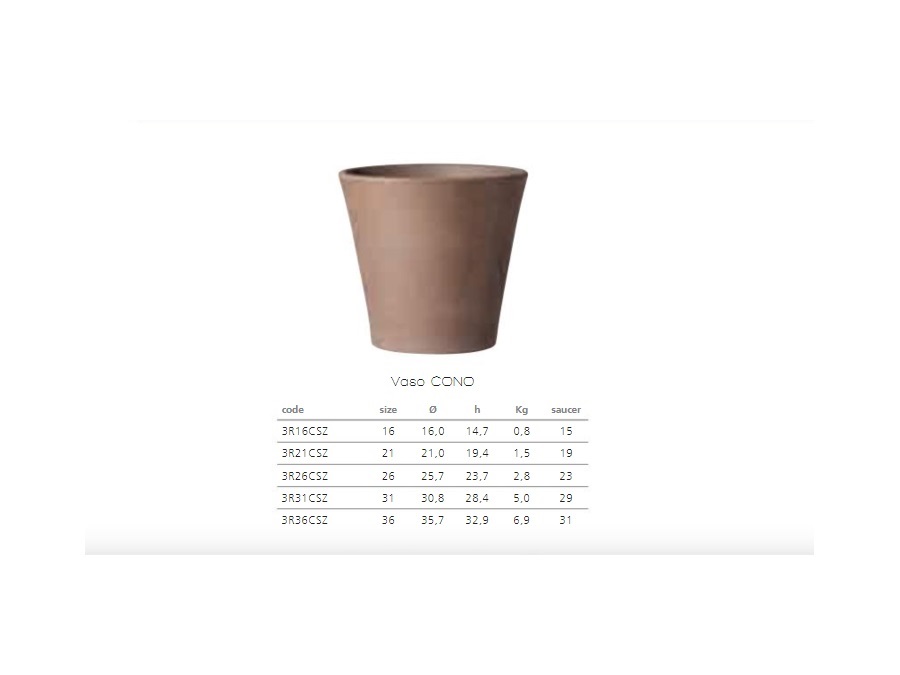 Deroma Cono Planter, Terra Cotta Clay, 12-In.