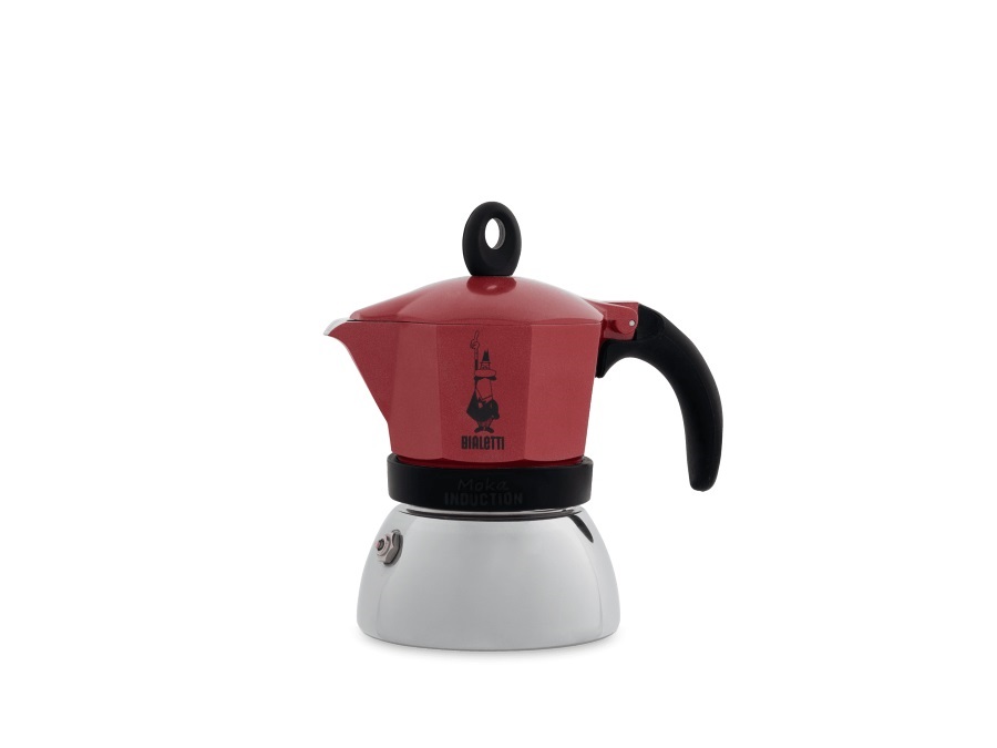 BIALETTI INDUSTRIE Moka Induction 2 tazze. rosso