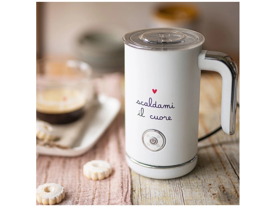 SIMPLE DAY LIVING & LIFESTYLE Montalatte elettrico bianco Scaldami il cuore