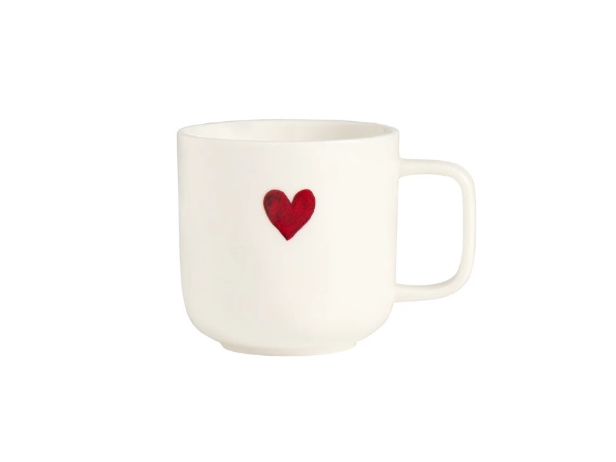 SIMPLE DAY LIVING & LIFESTYLE Mug bianca Cuore rosso