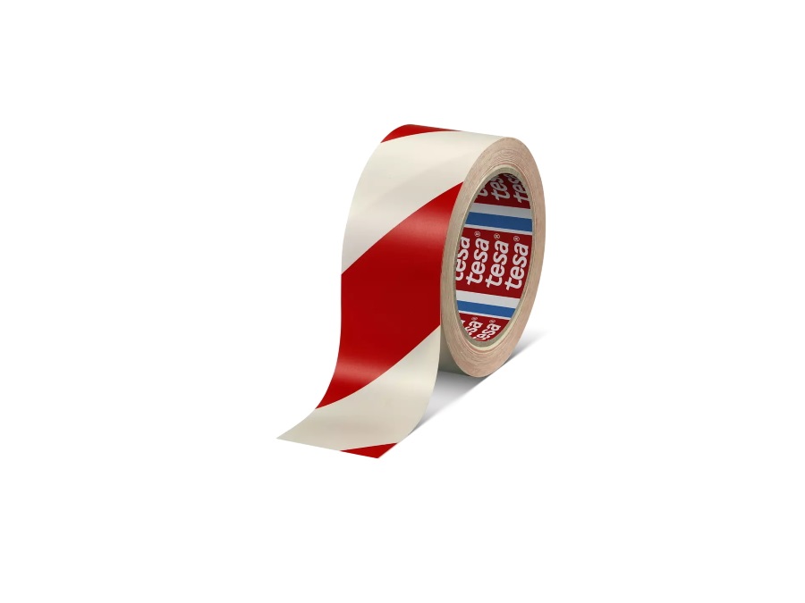 TESA Nastro per segnalazioni 60760, bianco/rosso