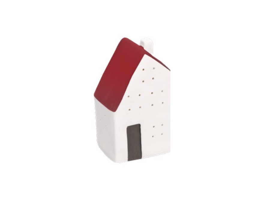 RITUALI DOMESTICI Nelvillaggio, casa singola rossa 8.5x6.5x15h cm