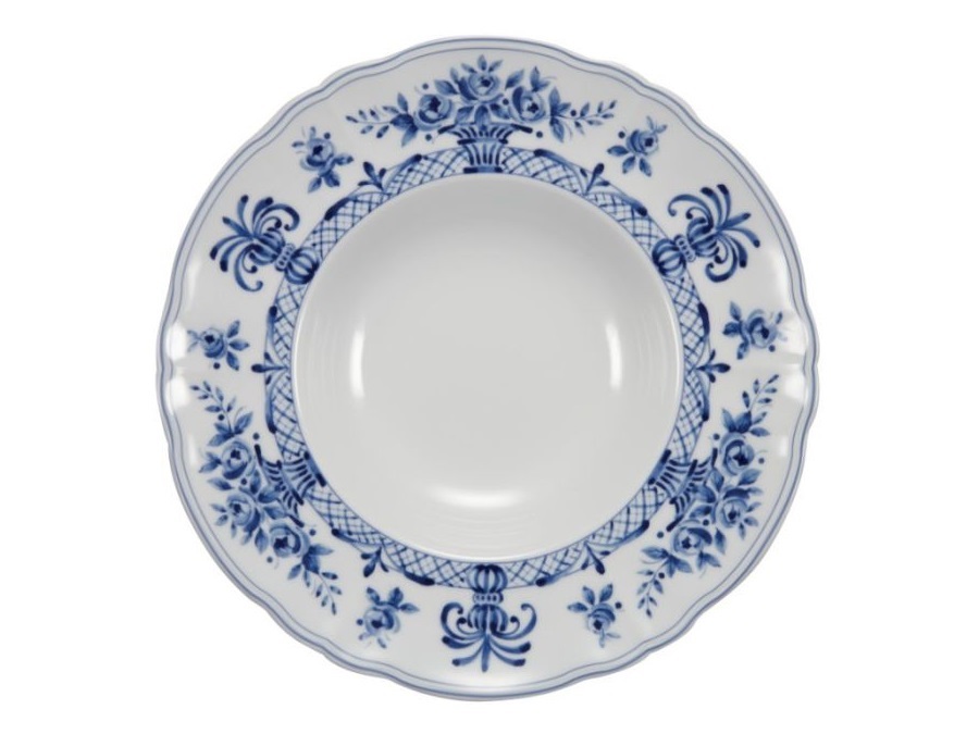LE COQ Neos anthiros, Pastabowl bianco e blu Ø 26,5 h 5,5 cm