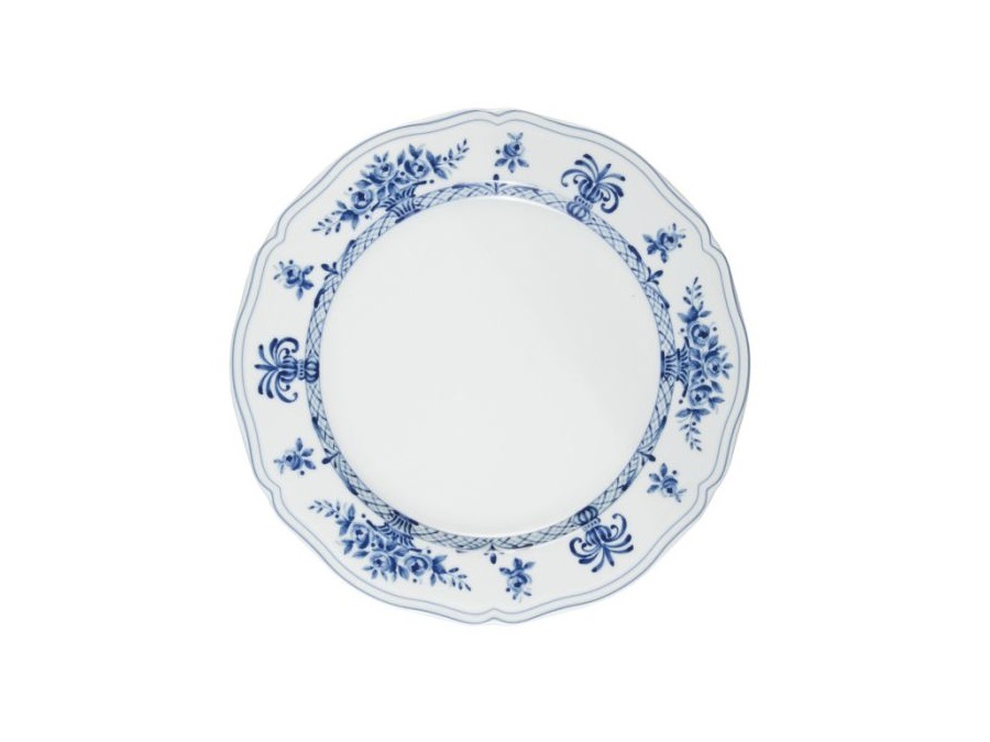 LE COQ Neos anthiros, Piatto piano bianco e blu Ø 26,5 cm