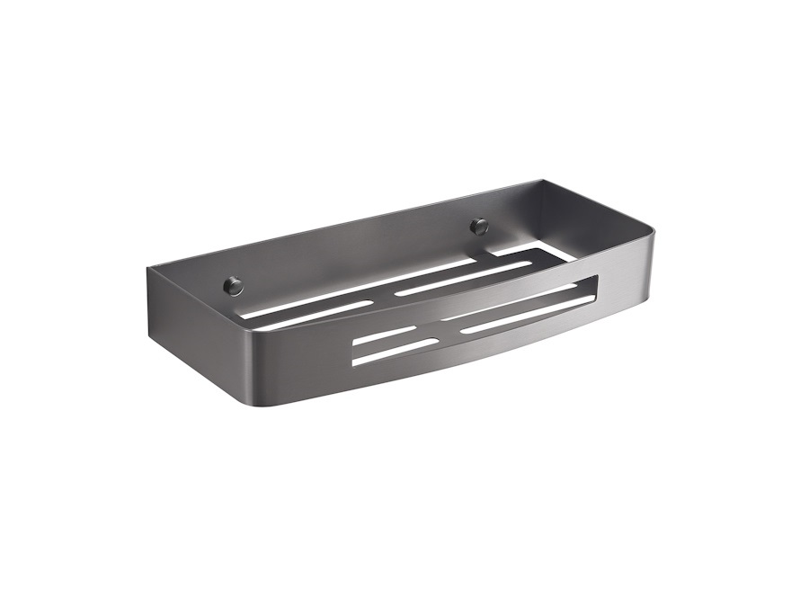 GEDY SPA Nerva, portaoggetti doccia rettangolare gun metal