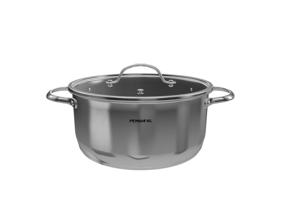 PENSOFAL New era, casseruola cilindrica 2 manici con coperchio in vetro - Ø24 cm
