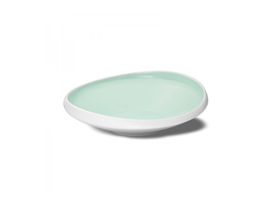 LE COQ Ninfa Piatto Fondo acquamarina e bianco matt D. 26 cm H. 7 cm